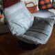 Vintage Swedish leather armchair by Nelo