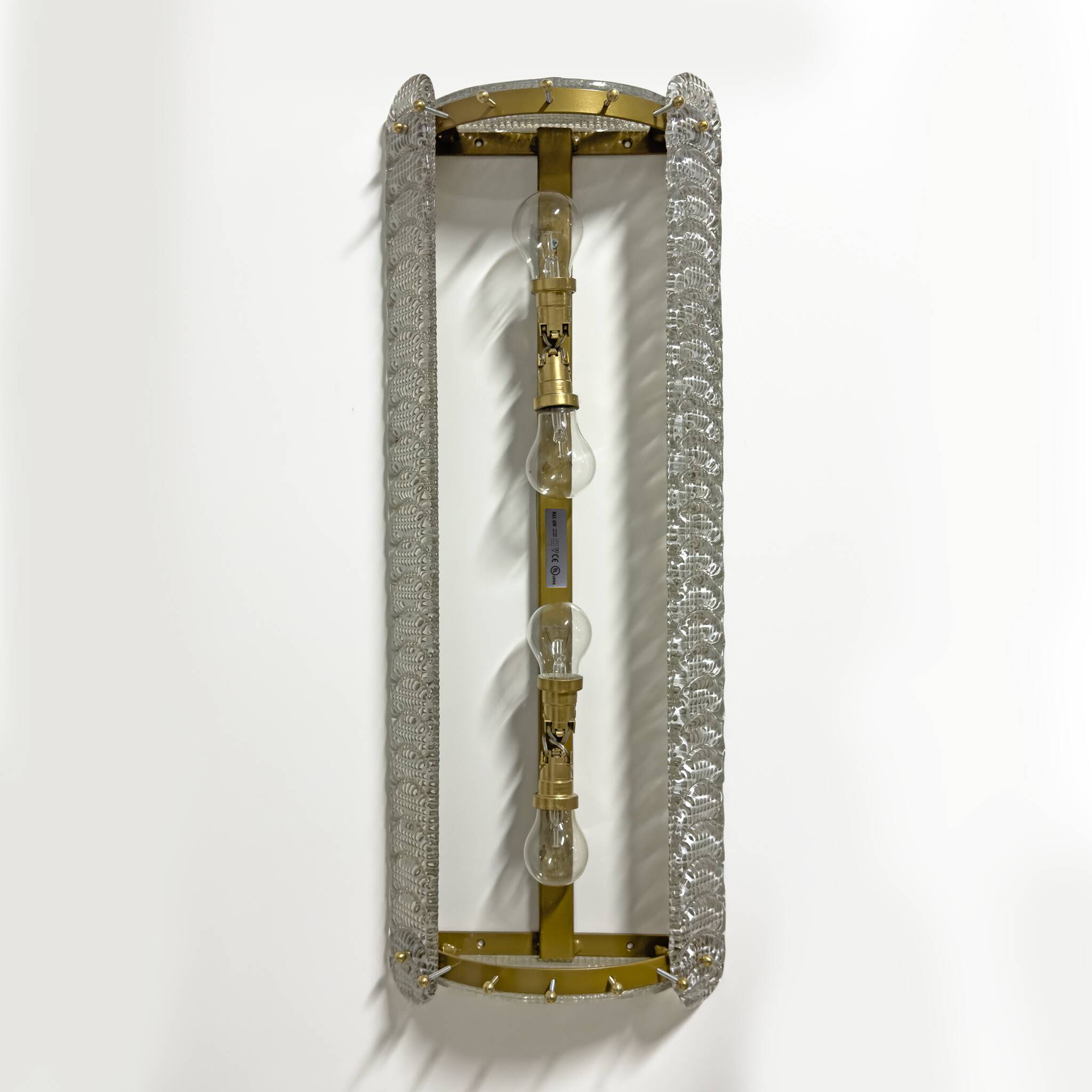 Pair of Mid-century Modern Style Italian Murano Glass Sconces "Reticello"