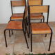 Lot de 4 chaises d'école Mullca 510 vintage