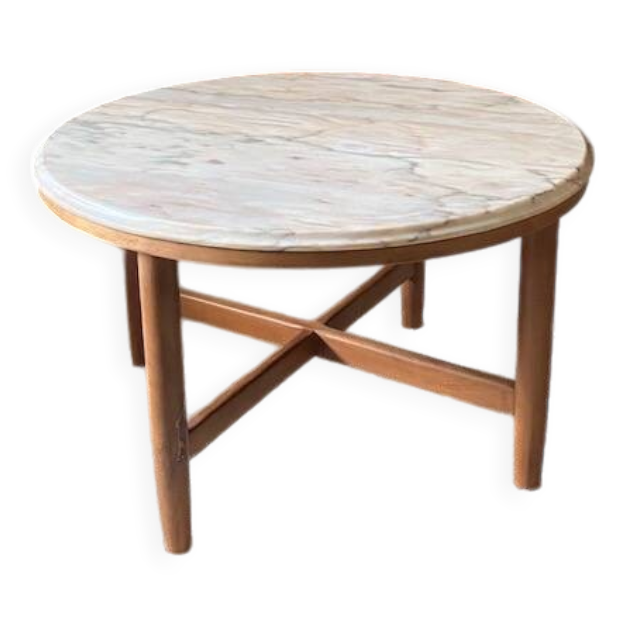 Vintage pink marble coffee table