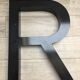 Metal letter R