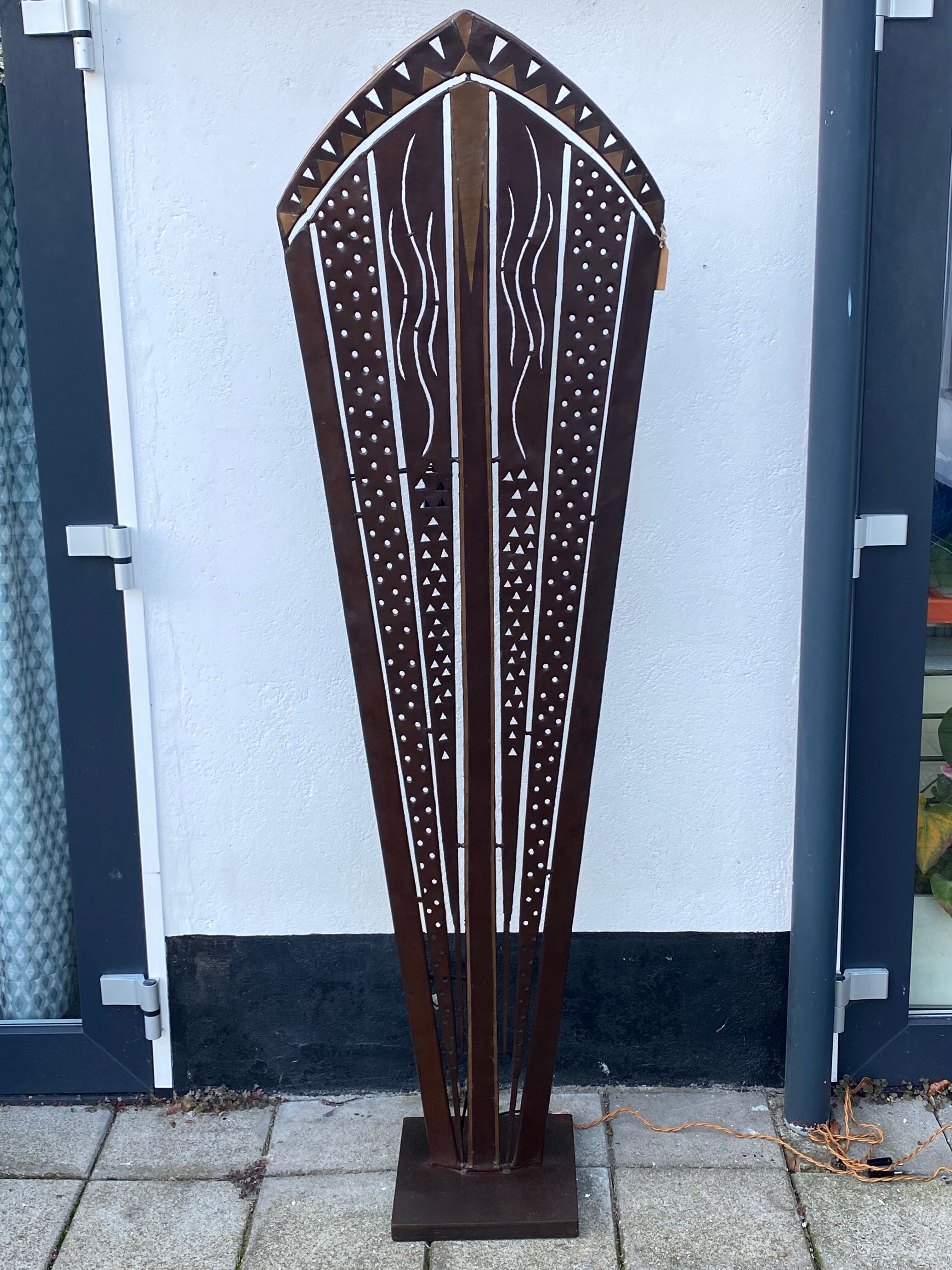 Art deco Cooper brass floor lamp