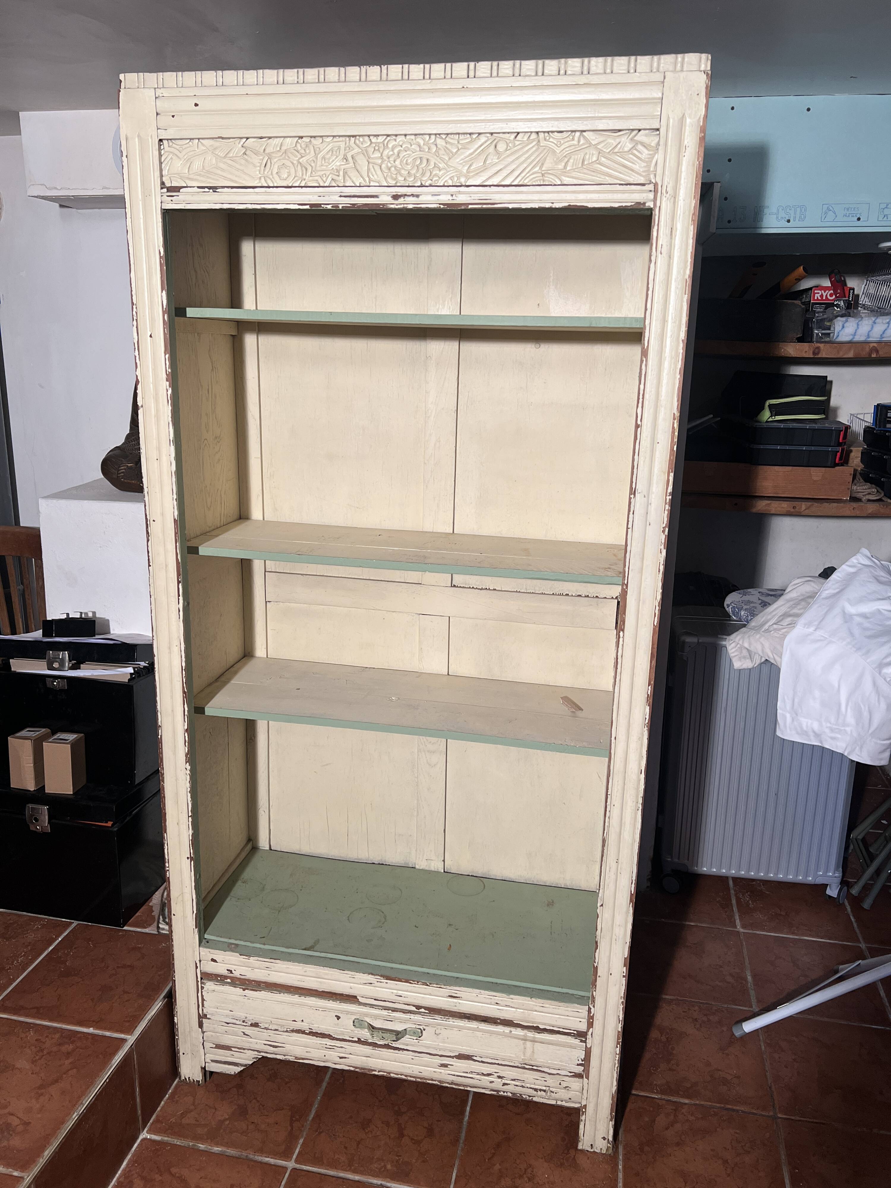 Bibliothèque en bois vintage