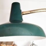 Green and gold articulated desk lamp