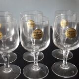 6 crystal walking glasses of arques