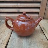 Vintage antique brown porcelain teapot