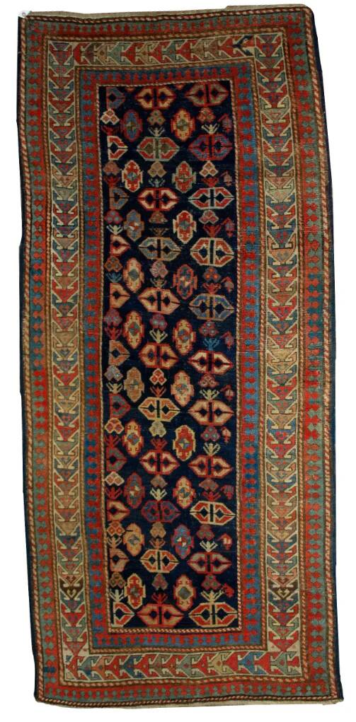 Handmade antique Armenian Gandzak rug 106cm x 222cm 1880s - 1B519