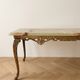 Retro coffee table in onyx marble and gold metal