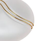 Hollywood Regency Metal-Lux Glass Ceiling Light Italy 1980s