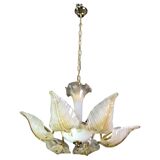 Exceptional Vintage 6-Light Gold Murano Glass Chandelier