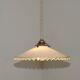 Art Deco suspension in pleated white opaline, France