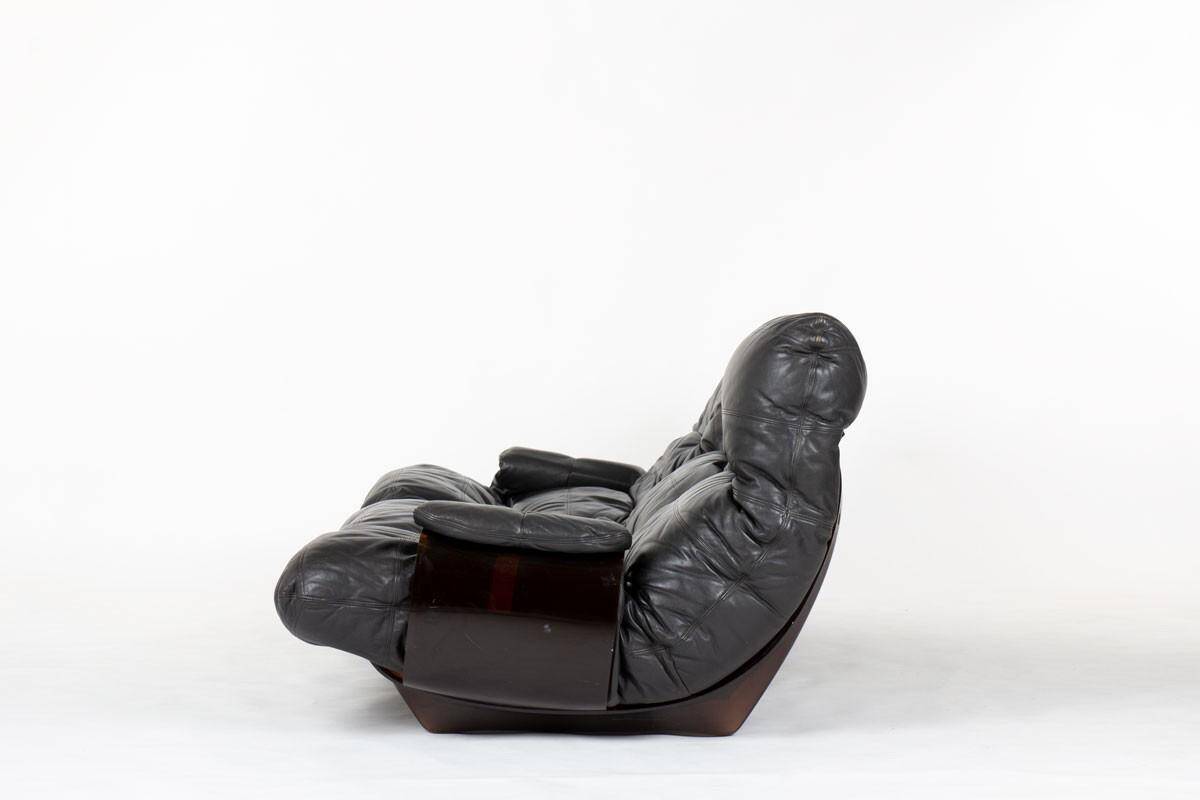 Marsala Lounge 3-Seater Leather Sofa by Michel Ducaroy for Ligne R