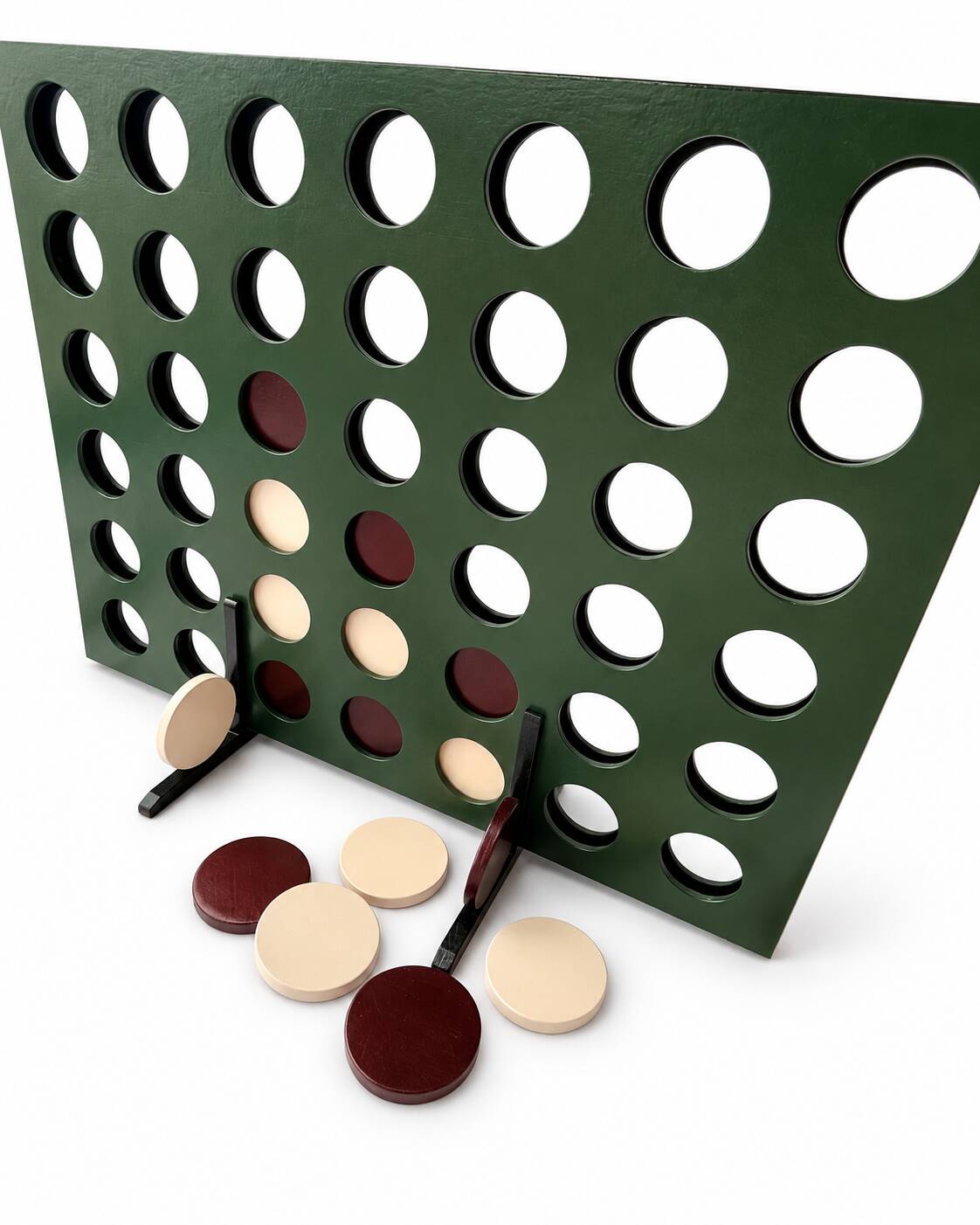 One-of-a-Kind Handmade Oversized Wooden Four-in-a-Row Game