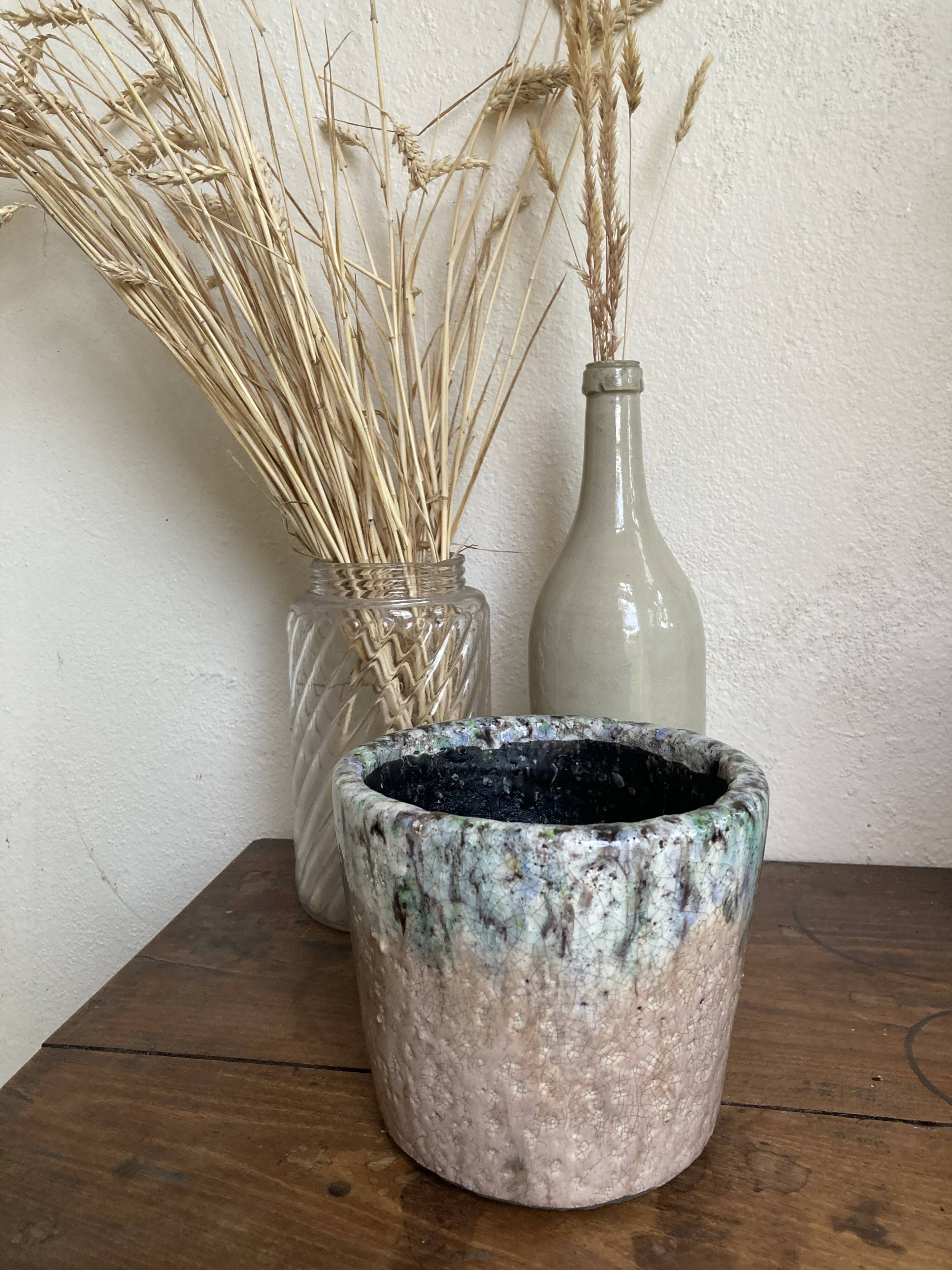 Pot cover stoneware cooking with Raku gray green