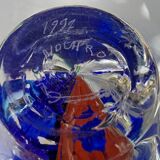 Vase  en verre pièce unique, signé Jean-Claude Novaro Maître verrier Biot.
