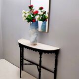 Miroir mural en forme de bouclier avec cadre en laiton, Italie