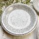 3 Black and white speckled Italian earthenware plates