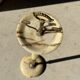 Marble and brass standing ashtray H74 D17