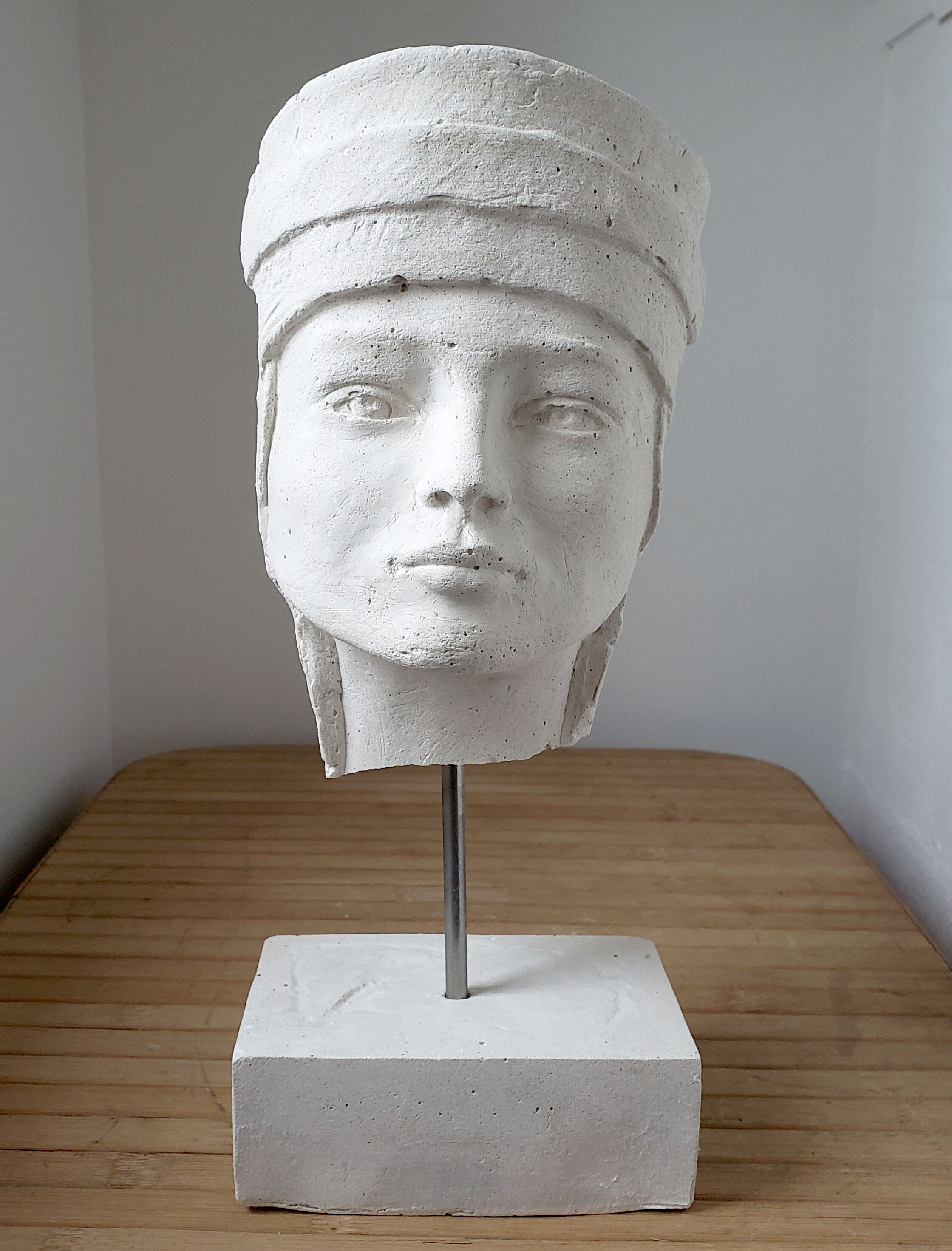 Woman's head in plaster