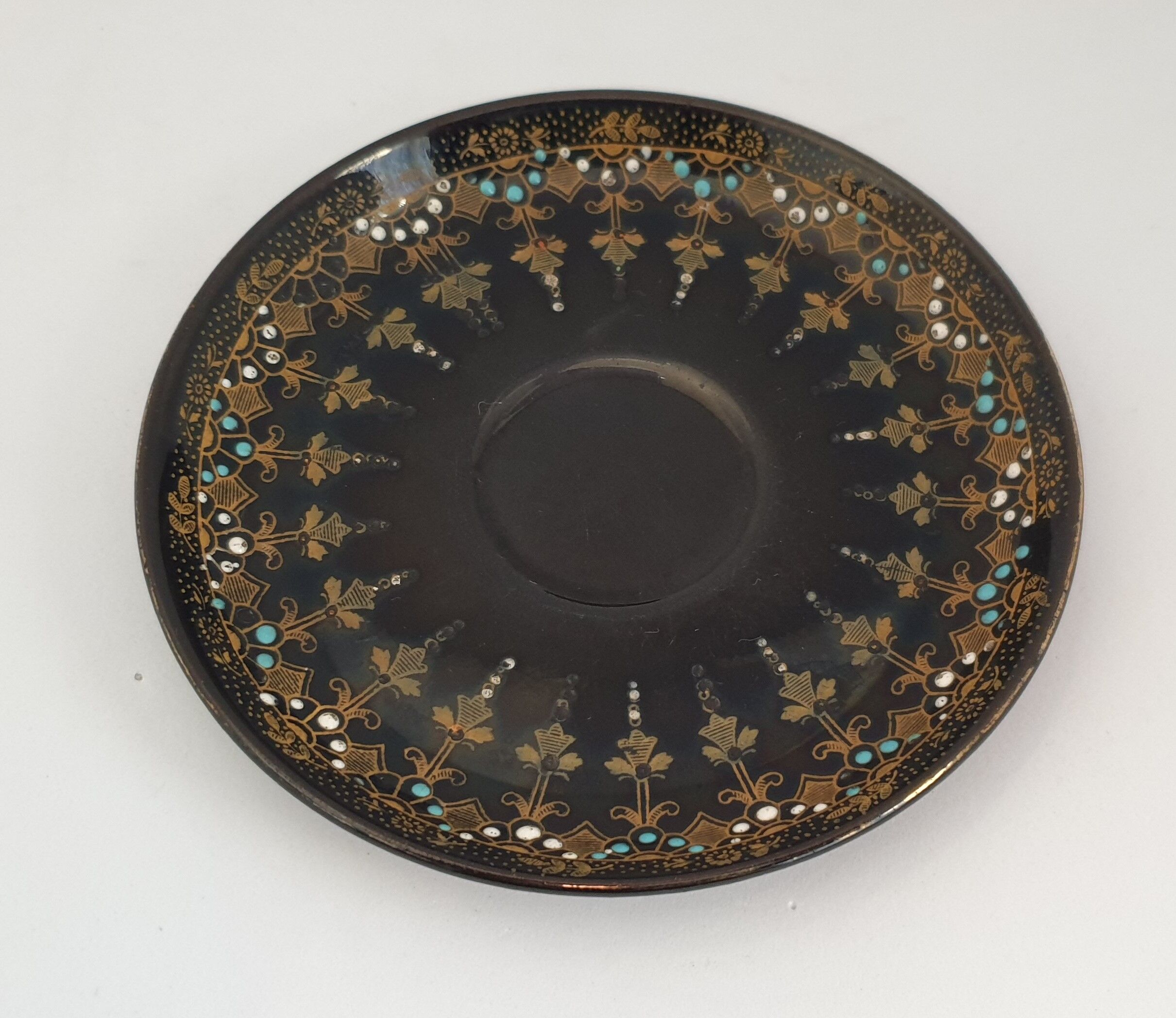 Six coffee cups and saucers in English earthenware Gibson & sons