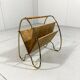 Brass & rattan magazine holder 1950’s