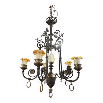 Napoleon III chandelier with 6 lights