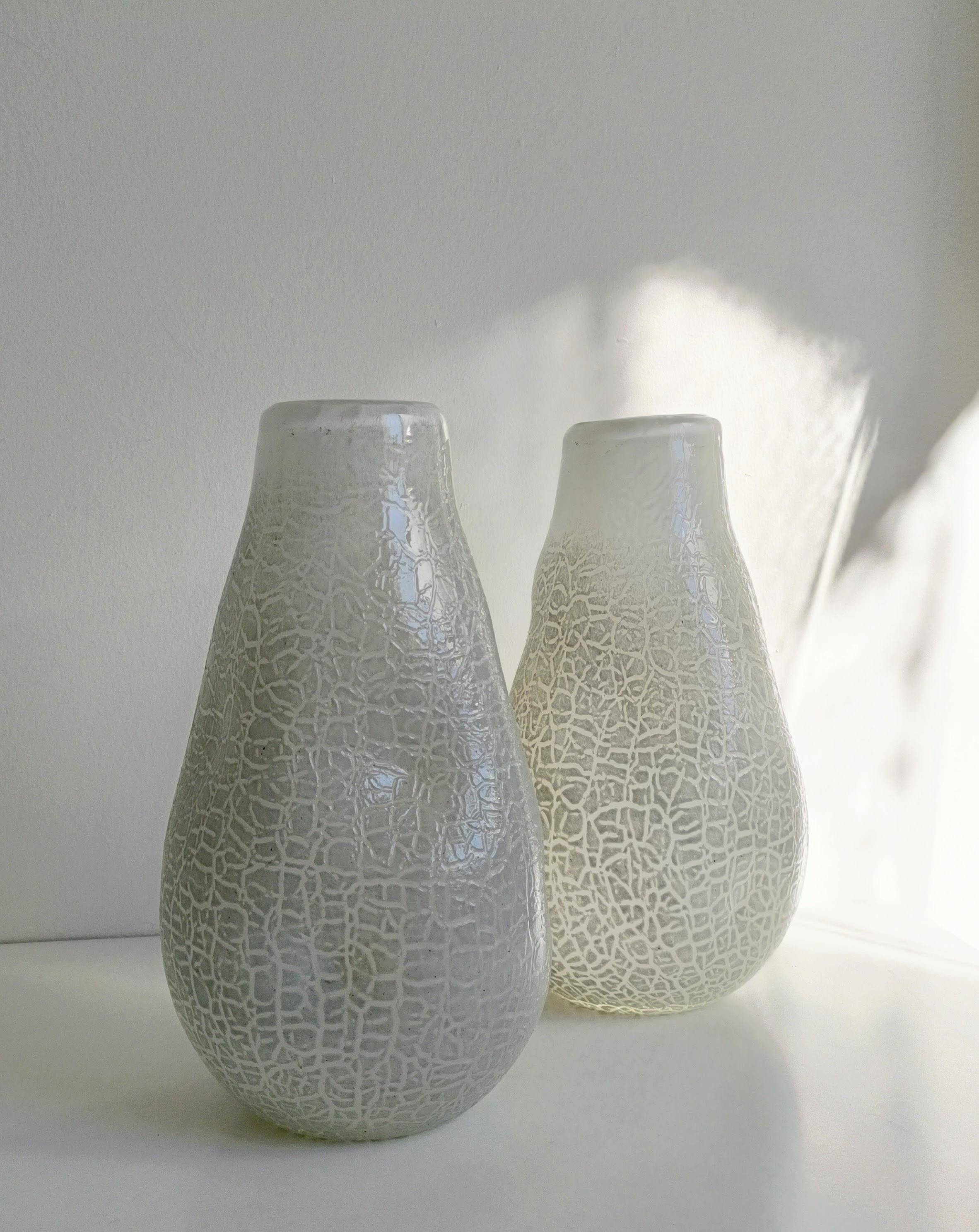 Brutalist Pair of Murano Art Glass Vases by Costantini, 1970s