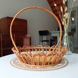 Vintage rattan basket 70s