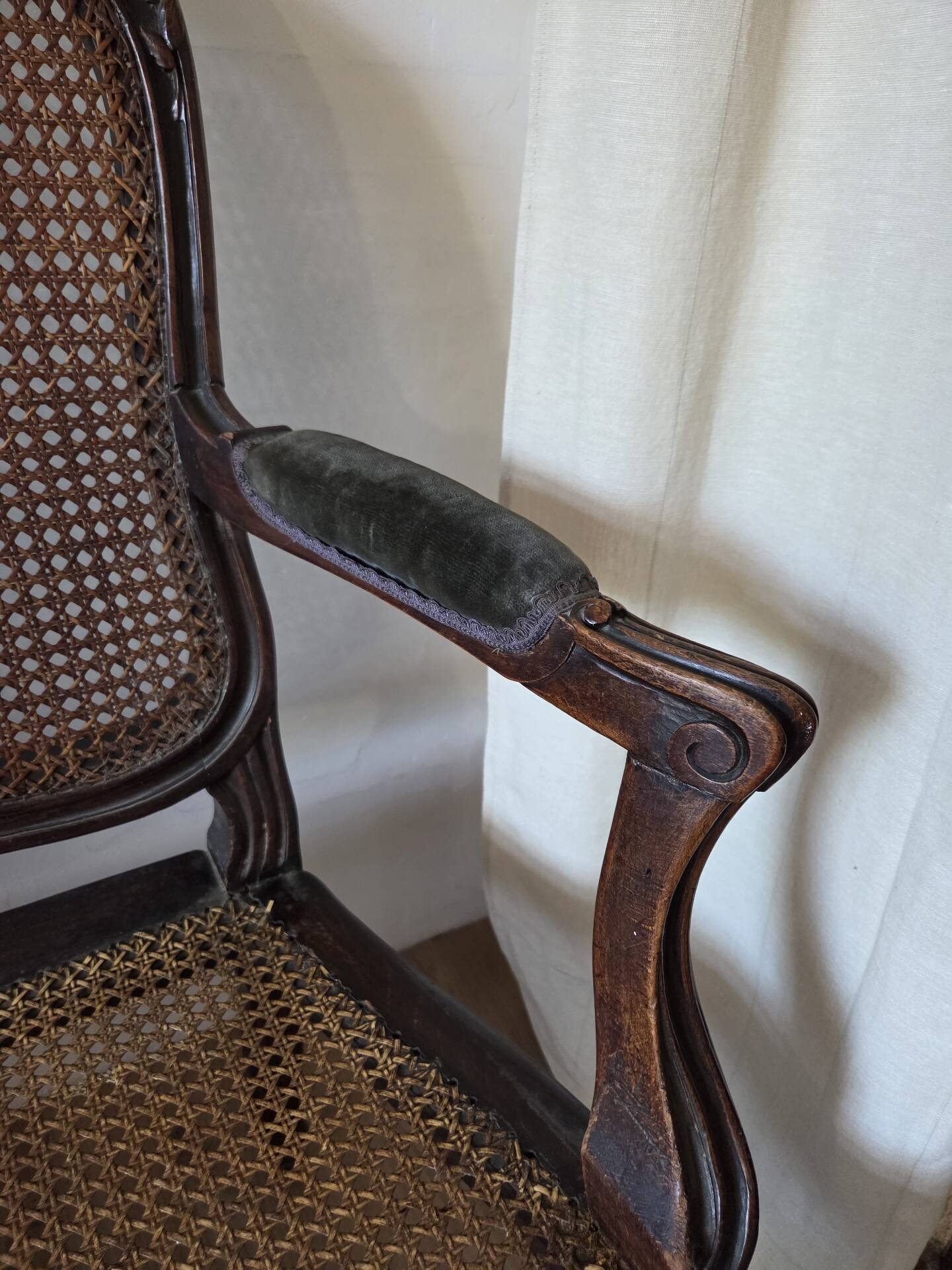 Caned bench in Louis XV style