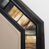 Brass and horn octagonal mirror with horn by Anthony Redmile, UK ca. 1980