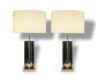 Pair Of Chrome And Brass Lamps