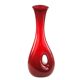 Mid-century modern vase, red glass, Poland, 1970s