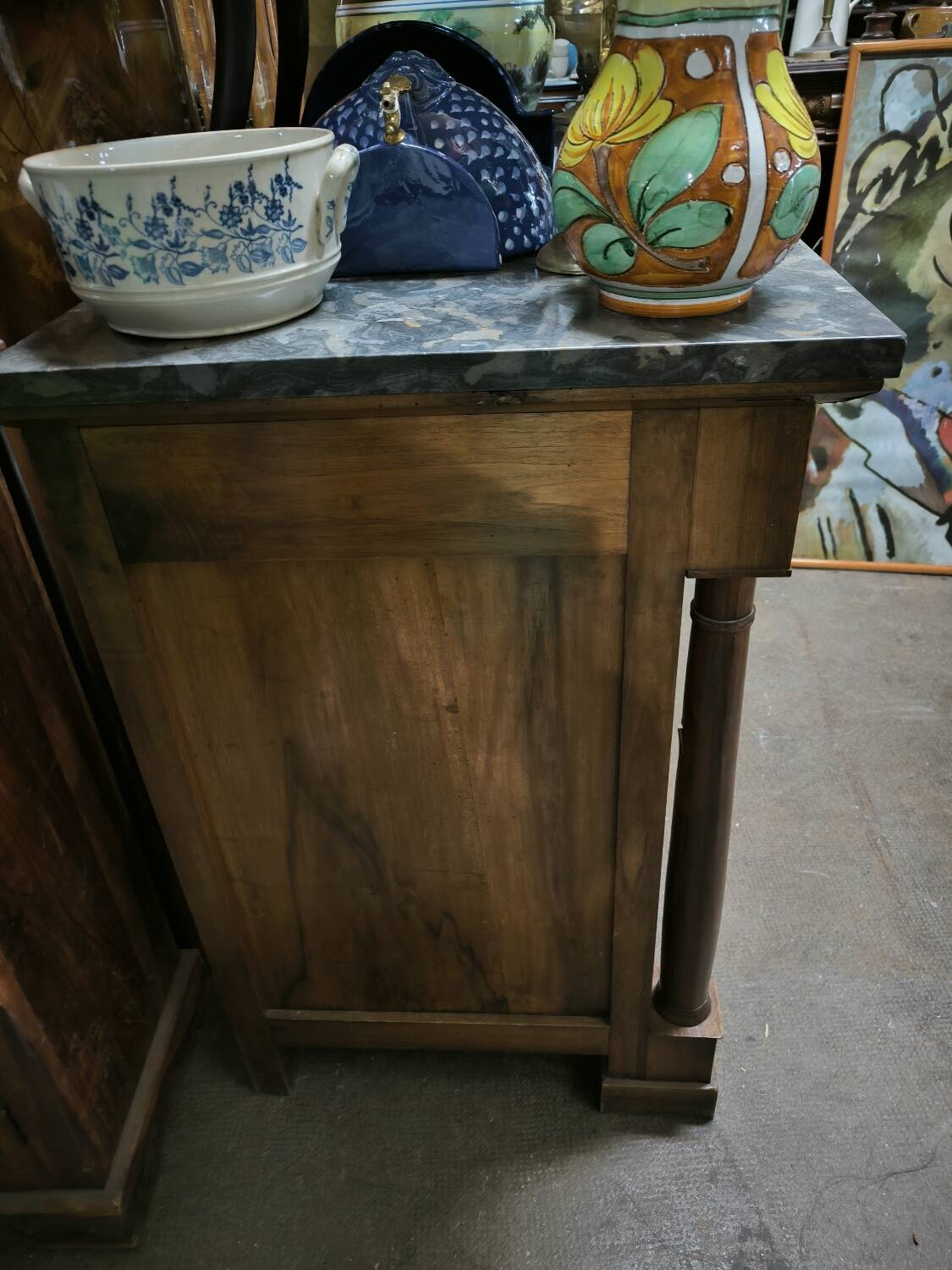 Empire period walnut chest of drawers