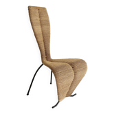 1 X  Postmodern 1980s Dining Side Rope Chair