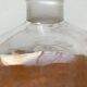Vintage Danish glass bottle with engraving.