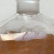 Bouteille en verre danoise vintage avec gravure