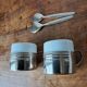Vintage espresso cups. Porcelain and removable metal stand.