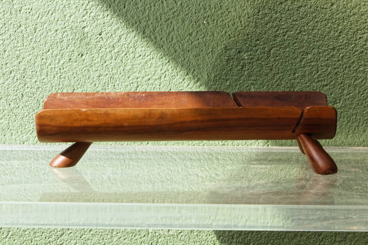 Bread dish, Scandinavian design, 1950s-60s, curved teak.