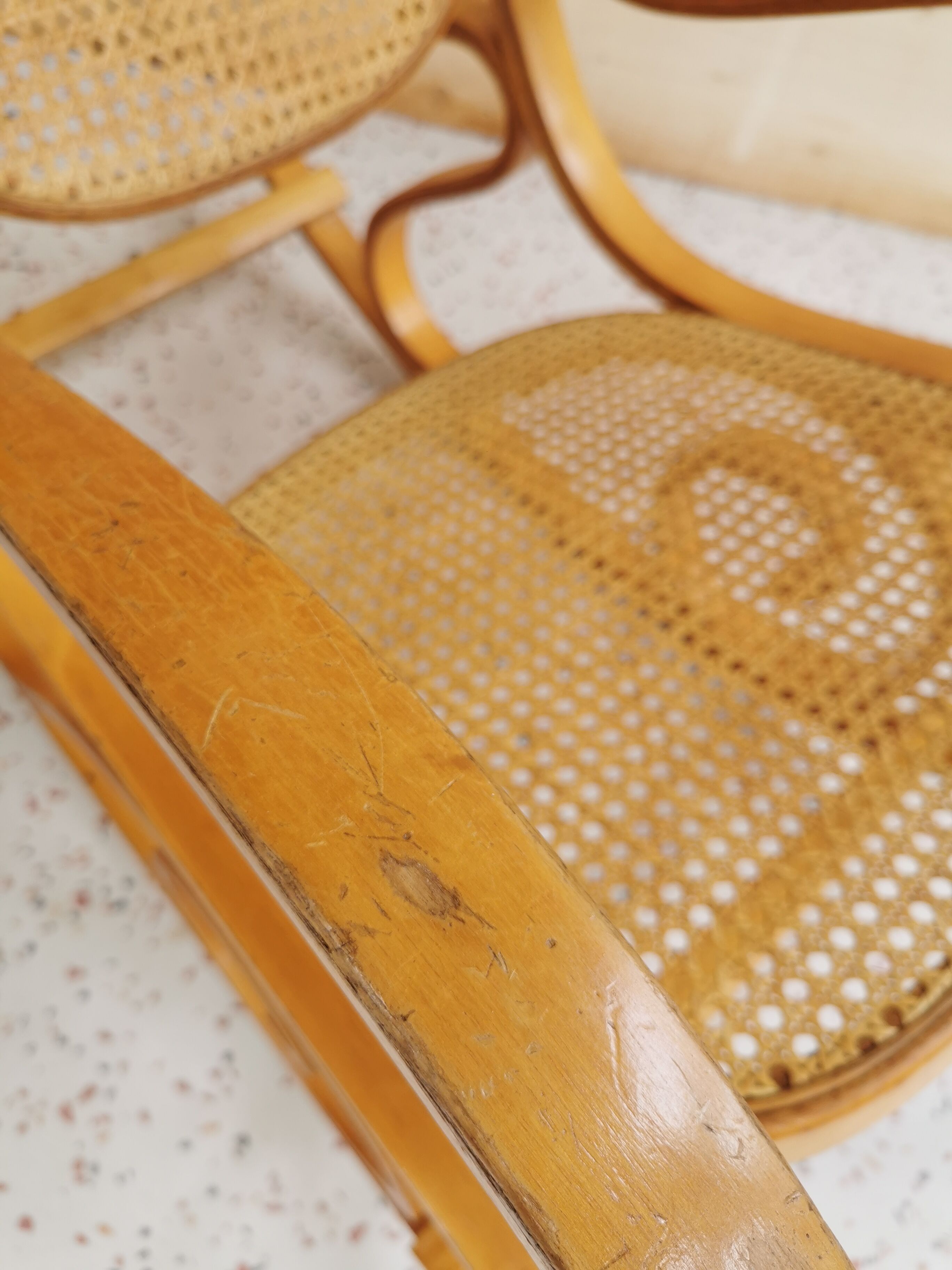 Rocking chair in caning