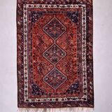 Antique tribal rug 320x220 cm wool oriental hand made carpet red, brown, blue