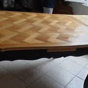 Table Louis XV in channel rough tray foot black snail matte