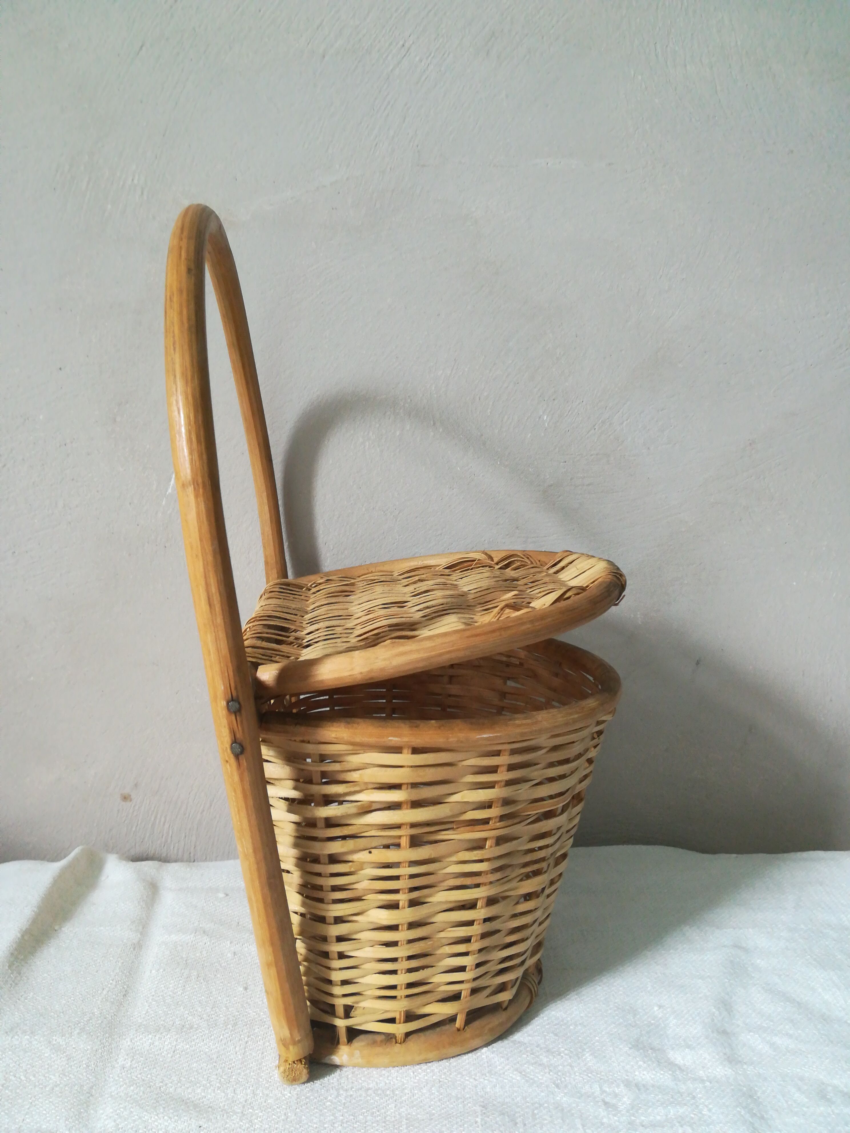 Wall basket with flap