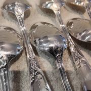 12 silver-plated dessert spoons, Ercuis silversmith, Louis XV 29