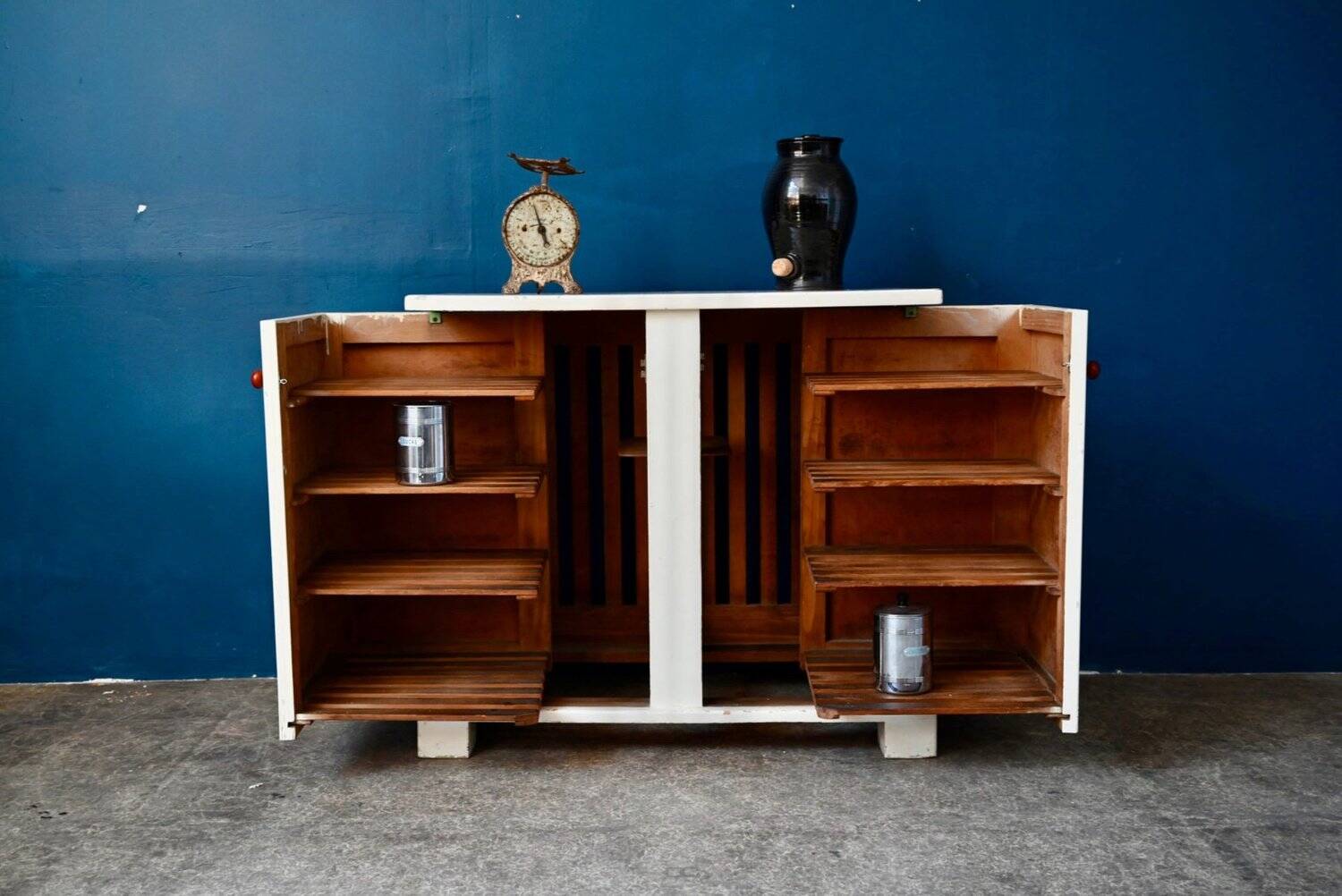 Retro commode with shelves Art Deco painted wood