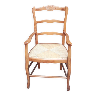 Old armrest chair - armchair wood and mulching