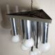 Chandelier with satin glass lights, Italy, 1970s