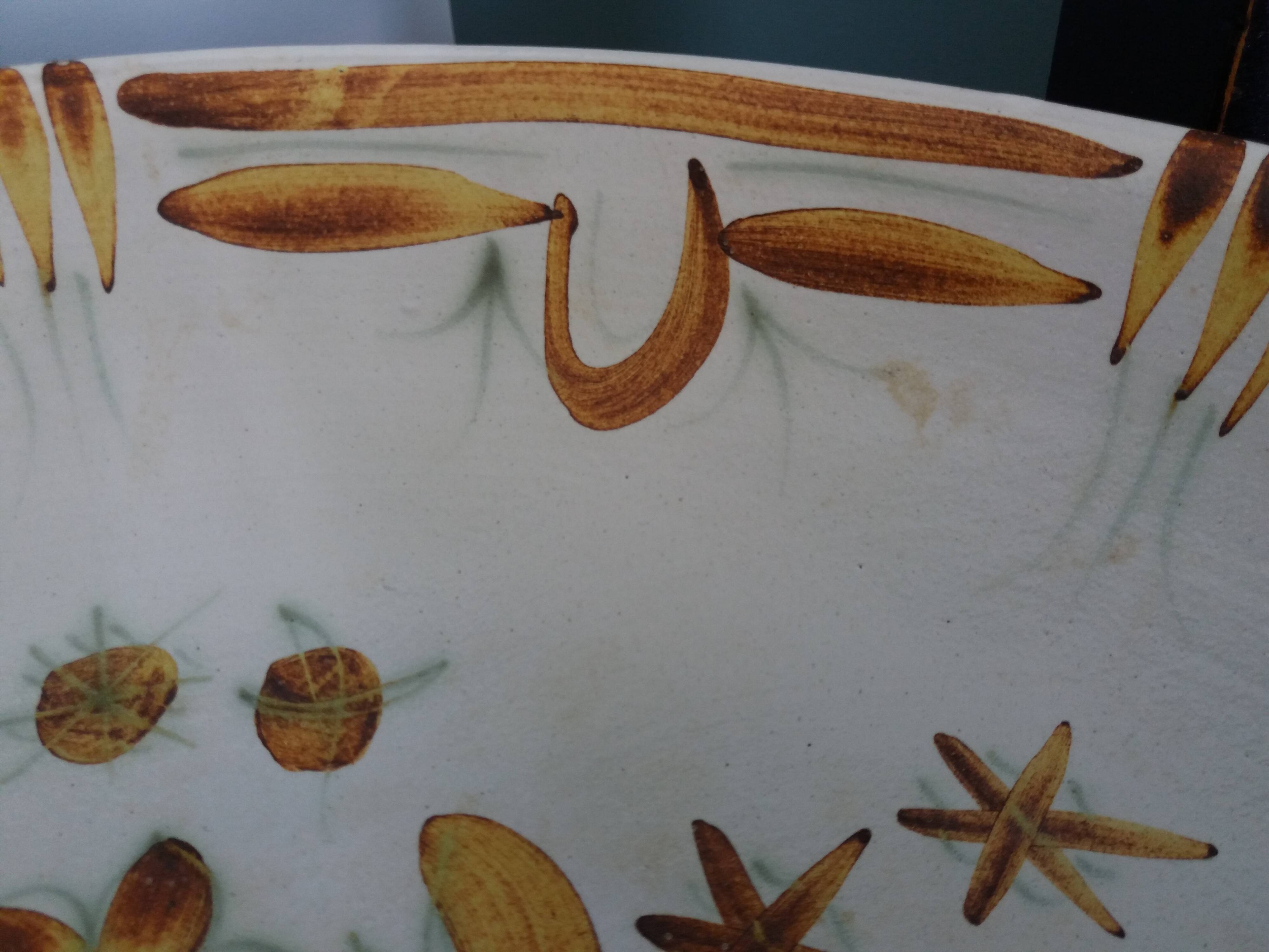 Keraluc Quimper oval flat salad bowl signed Yvonne Pennec