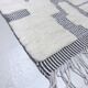 Moroccan Berber Beni Ouarain rug, ecru and black, 2.90x1.97m
