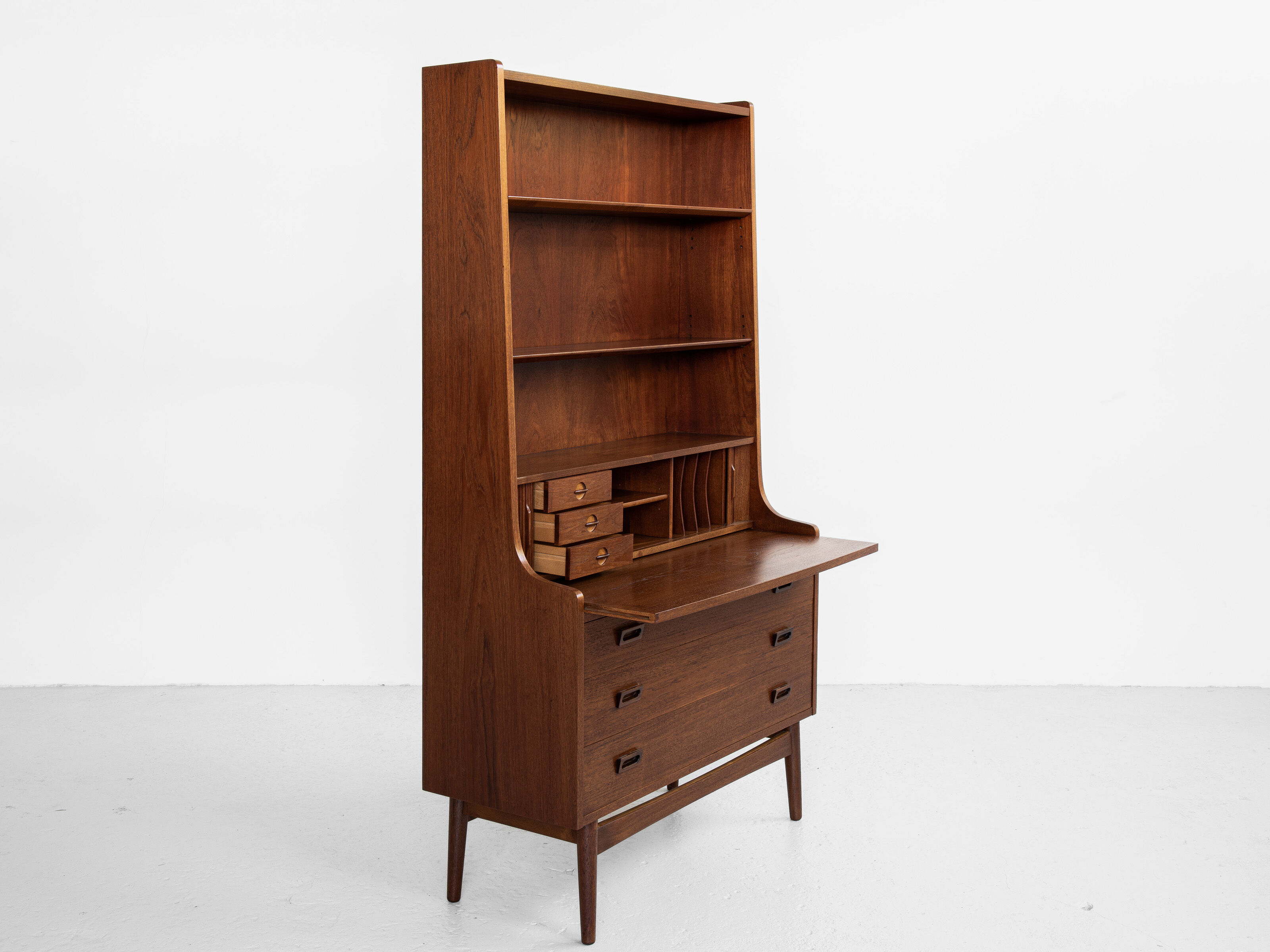 Midcentury Danish secretaire book shelf in teak by Nexø 1960s