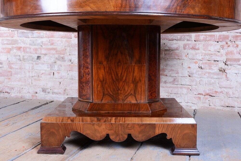 Art Deco Dining Table in Walnut, Czech, 1920s